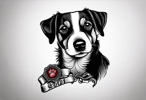 jack Russell
 paw with  coordinates tattoo idea
