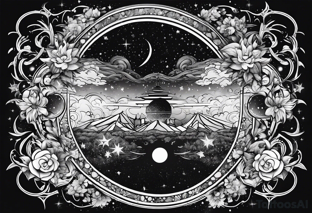 two stars in a galaxy shaped like a J tattoo idea