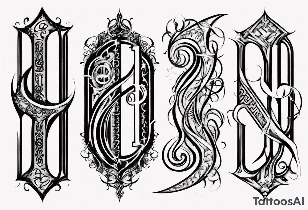 number 9. ambigram

Tall and thin tattoo idea
