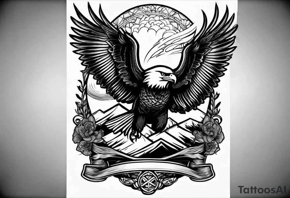 i want a tattoo that shows my passion for snowboarding that will match my traditional American tattoo that is an eagle fighting a snake tattoo idea