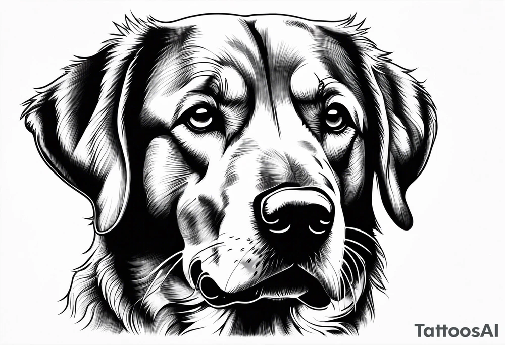labordor retriever dog head tattoo idea