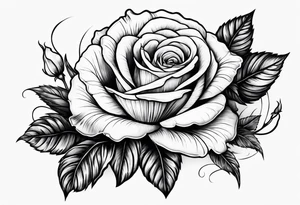violet with greenery with a rose tattoo idea
