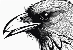 black raven with blood in mouth tattoo idea