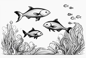 Father daughter matching. Water related. Marine life tattoo idea