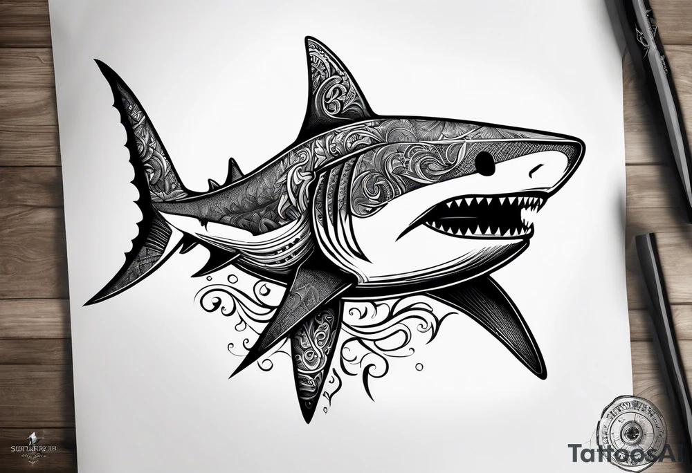 Forearm shark teeth tattoo idea