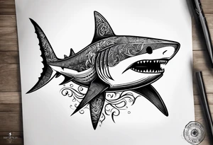 Forearm shark teeth tattoo idea