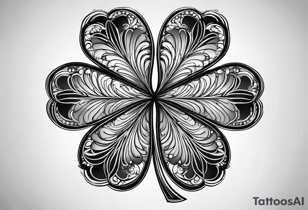 fine line three leaf clover tattoo idea