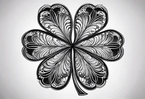 fine line three leaf clover tattoo idea