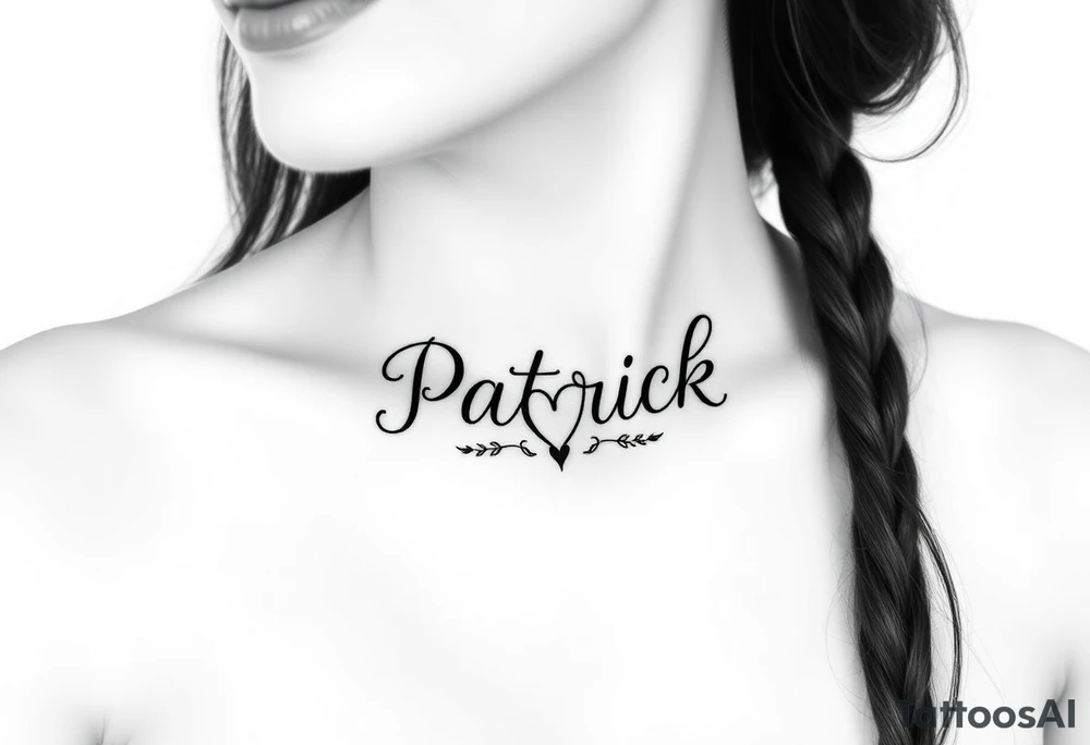 The name Patrick with a hearts tattoo idea