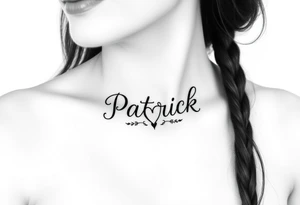 The name Patrick with a hearts tattoo idea