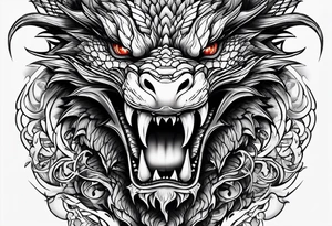 dragon face tattoo idea