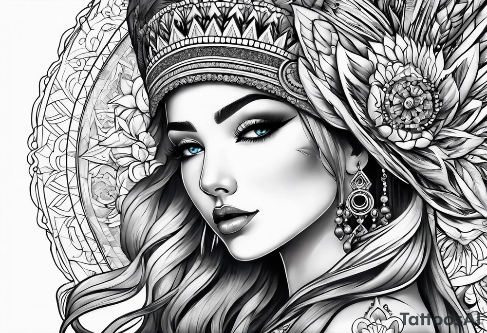 The blue lady of changa tattoo idea