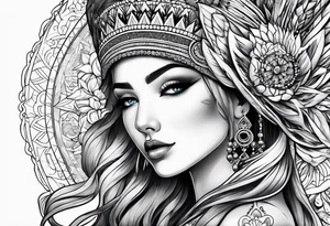 The blue lady of changa tattoo idea