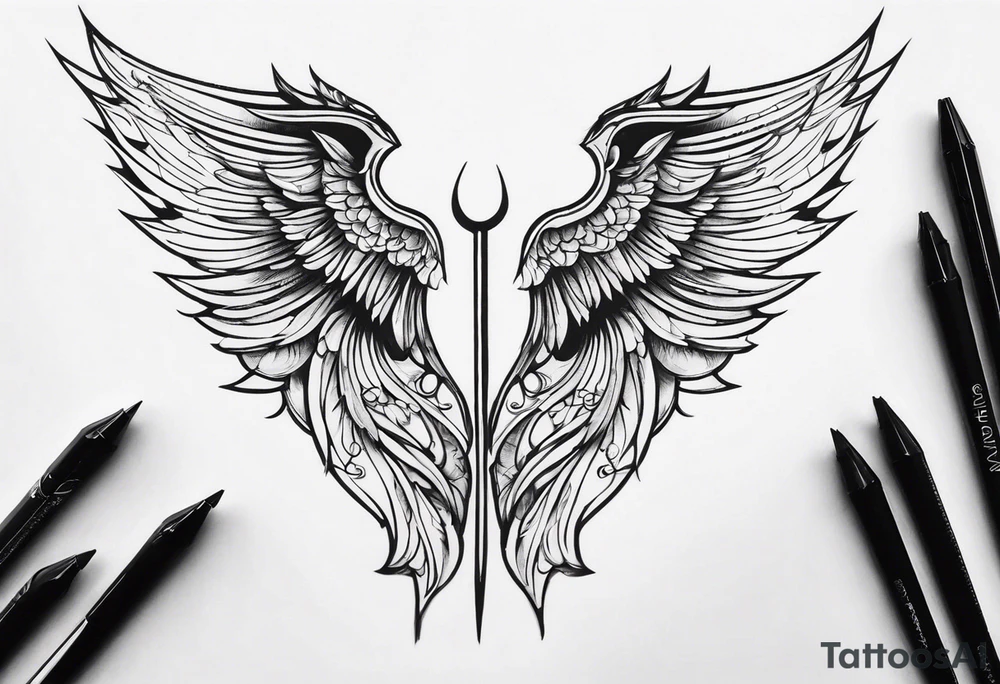 angle wings tattoo idea