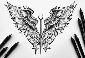 angle wings tattoo idea