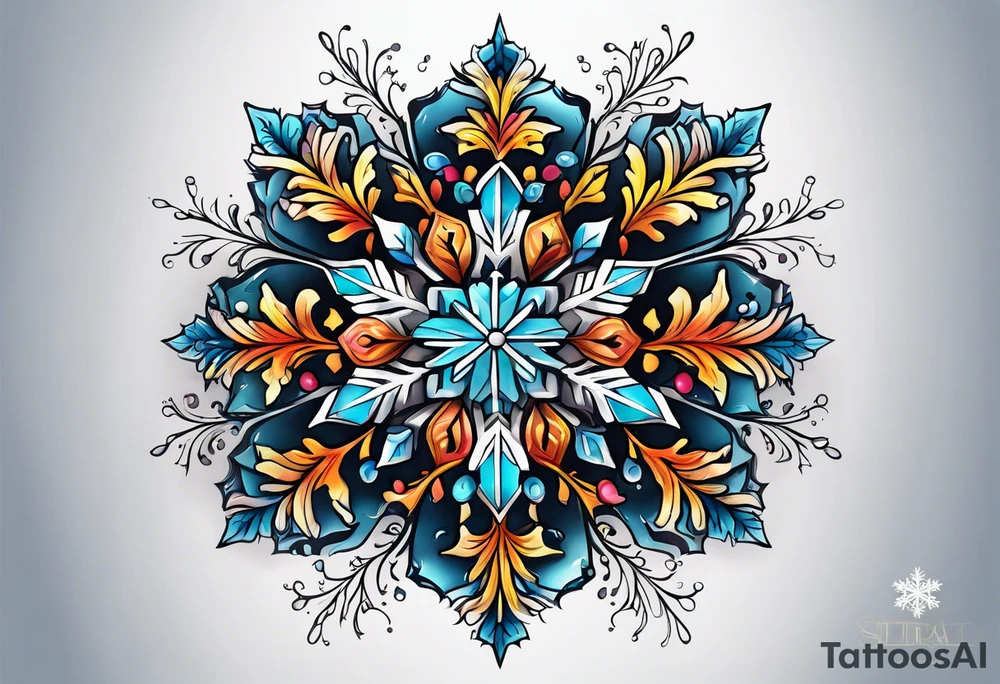 snowflake tattoo idea