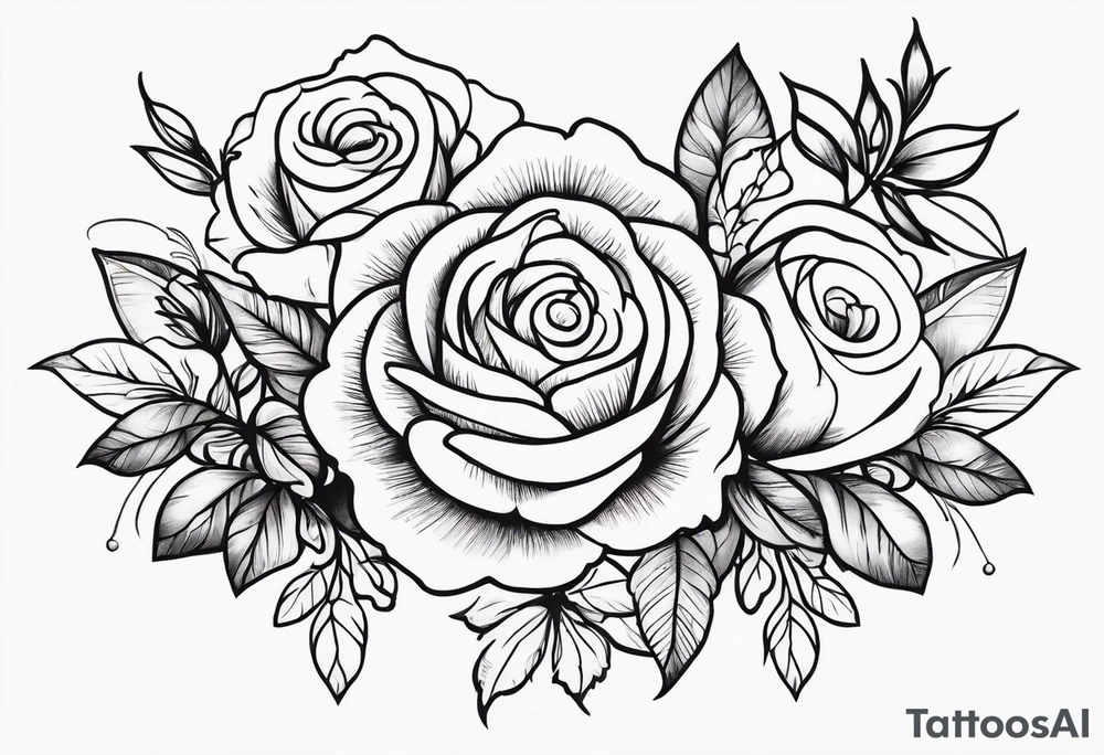 i want a full arm tattoo with simple flowers and roses tattoo idea