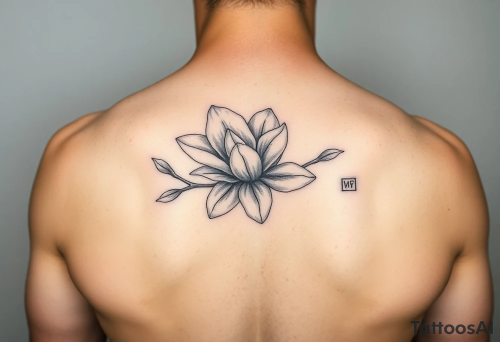 Magnolia branch tattoo idea