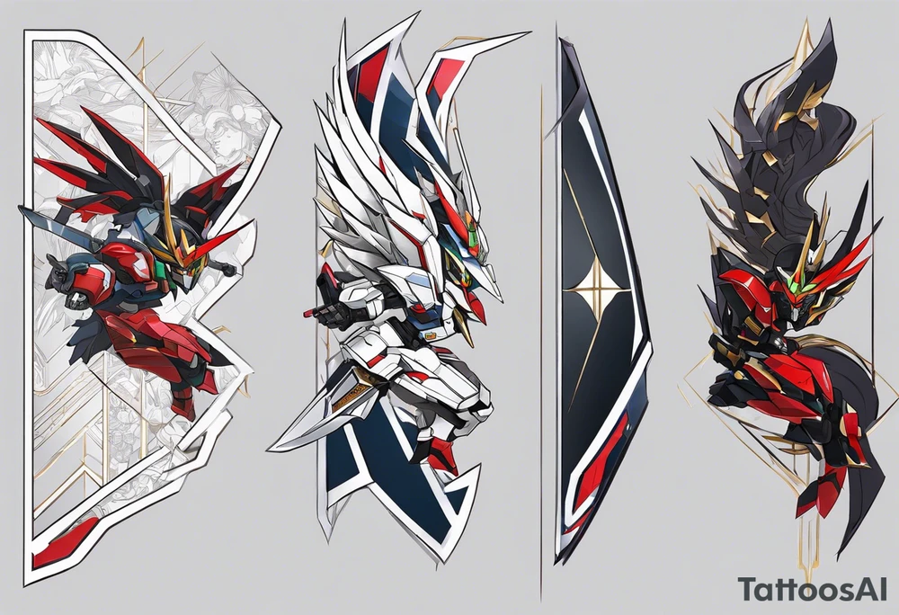 would like a gundamwing wing zero embedded with samurai forarm tatoo tattoo idea