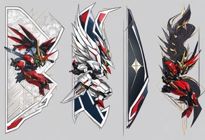 would like a gundamwing wing zero embedded with samurai forarm tatoo tattoo idea