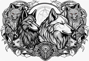 Thor Odin Loki freyha wolves and ravens tattoo idea