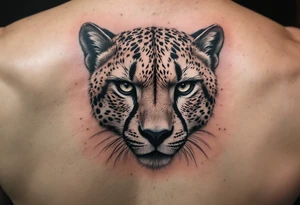 cheetah tattoo on neoclassic style tattoo idea