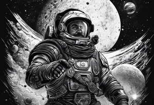 spartan, outer space, einstein, sleeve tattoo idea