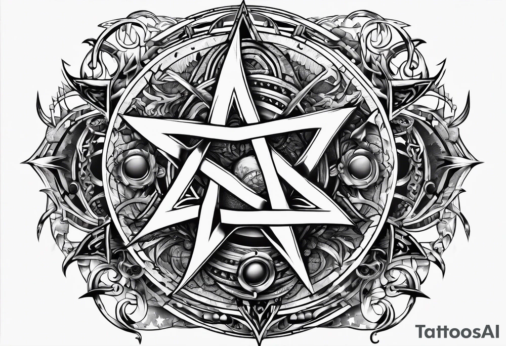 Pentagram eclipse tattoo idea