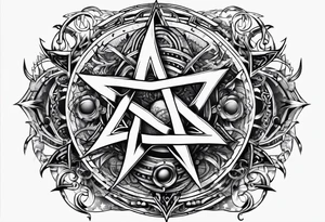 Pentagram eclipse tattoo idea