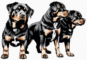 3 headed rottweiler cerberus tattoo idea