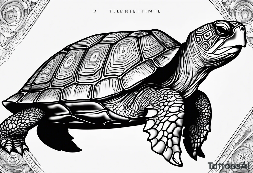 Turtle with the circle of fifths on its shell tattoo idea