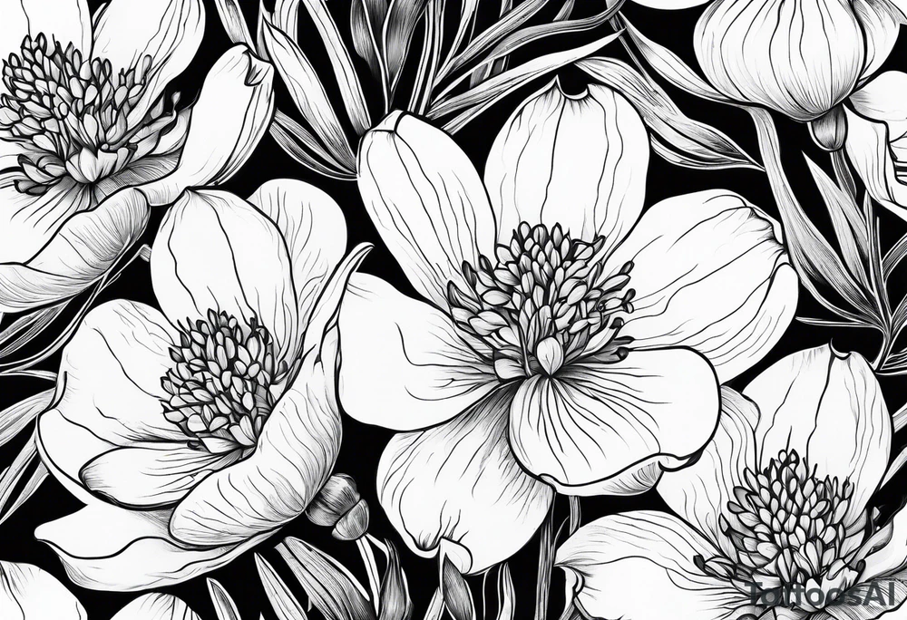 Bouquets of bluebonnets tattoo idea
