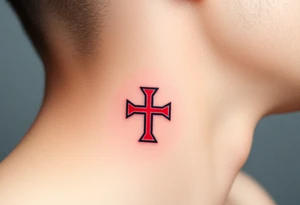 A bold red and black Maltese cross tattoo idea