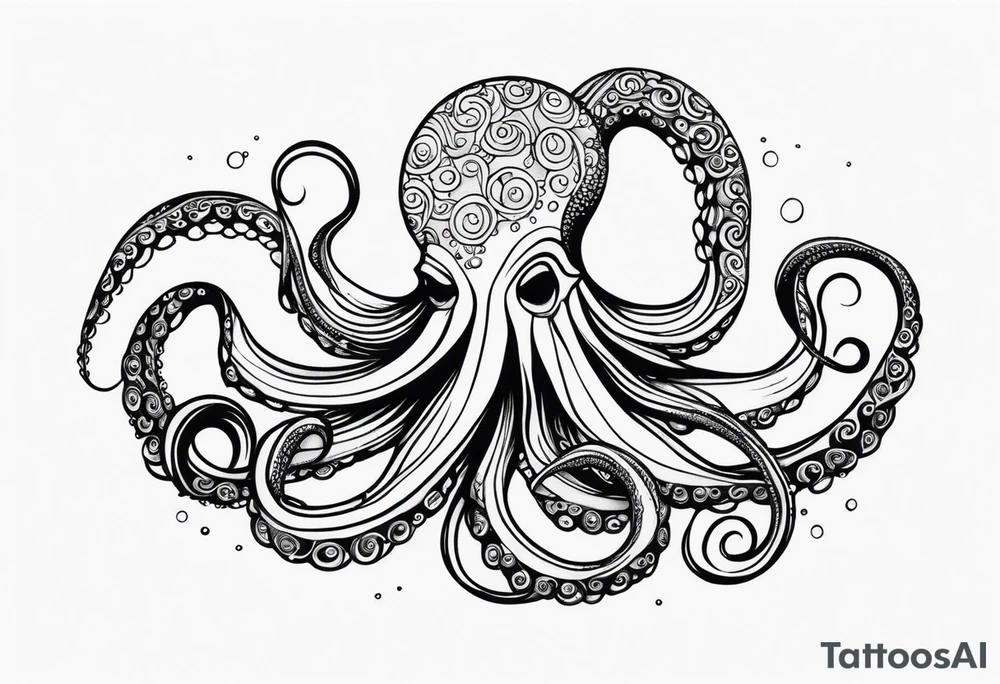 Octopus peaceful waves tattoo idea