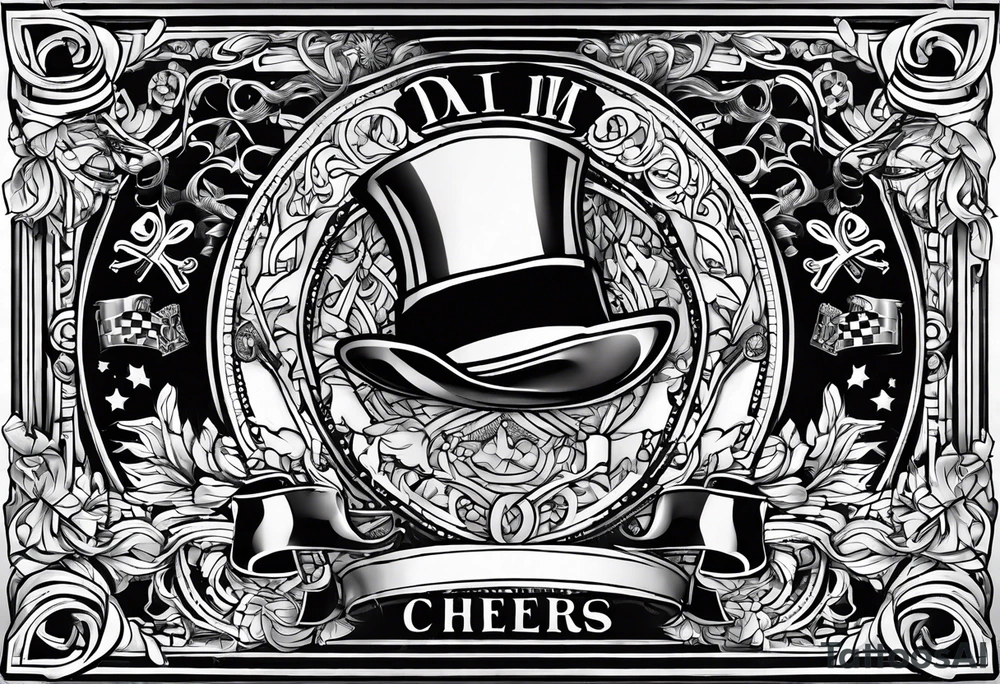 Cheers Mate text, armband +Cancer Ribbon tattoo idea