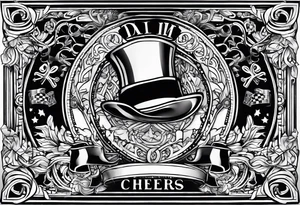 Cheers Mate text, armband +Cancer Ribbon tattoo idea