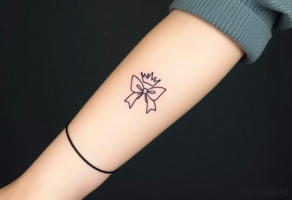 Bows and crown tattoo idea
