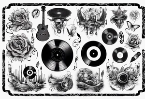 sound music vinyl tattoo idea