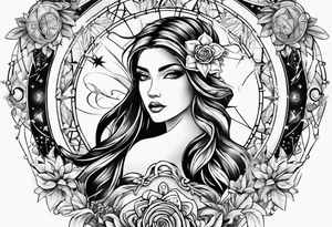 RR hidden in Virgo and Sagittarius zodiac signs combined tattoo idea