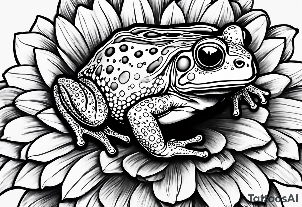 Toad hdimg flowers to go on a date tattoo idea