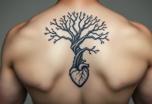 Thick DNA TREE trunk with roots for family tree
Add anatomical heart in bottom tattoo idea