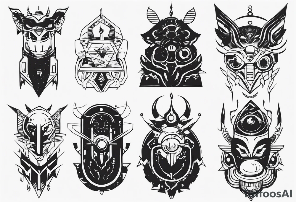 cyber creature but its themed in the 1960s tattoo idea