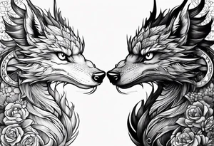 Dragon and raccoon spiral shoulder tattoo idea