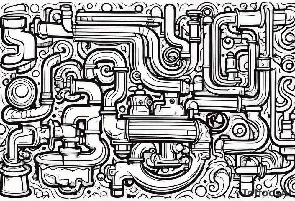 Plumbing parts tattoo idea