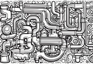 Plumbing parts tattoo idea
