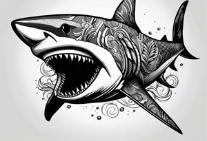 Forearm shark teeth tattoo idea