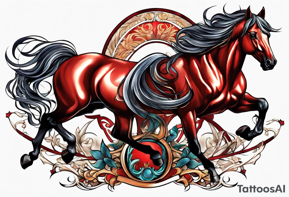 Red horse tattoo idea