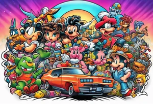 A montage of 80s cartoons together tattoo idea