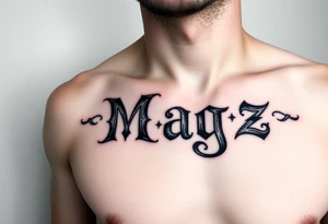 The name Magz in a very artistic style tattoo idea