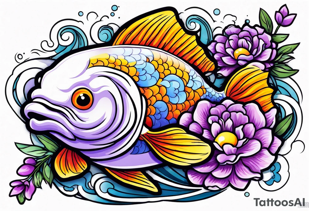 Lavender koi tattoo idea